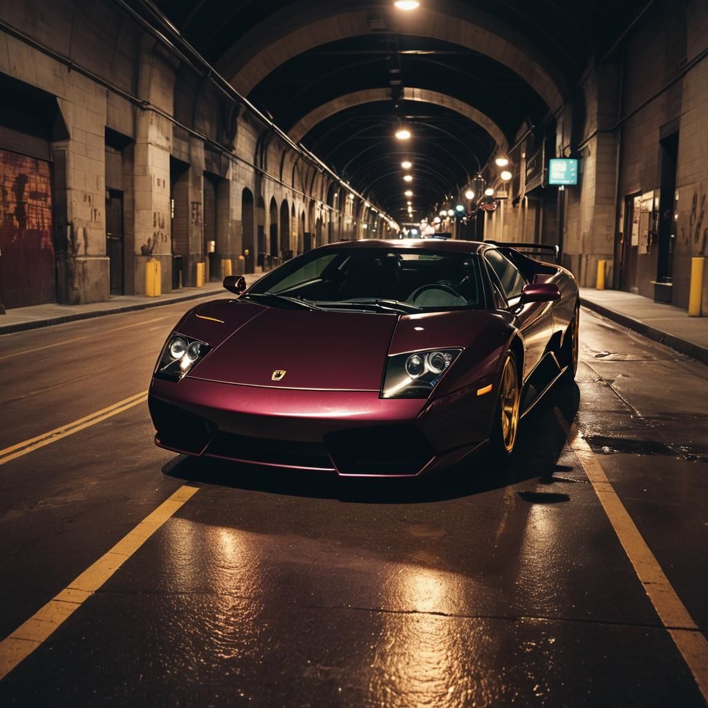 Lamborghini Murcielago Speeds Through Chicago Tunnel