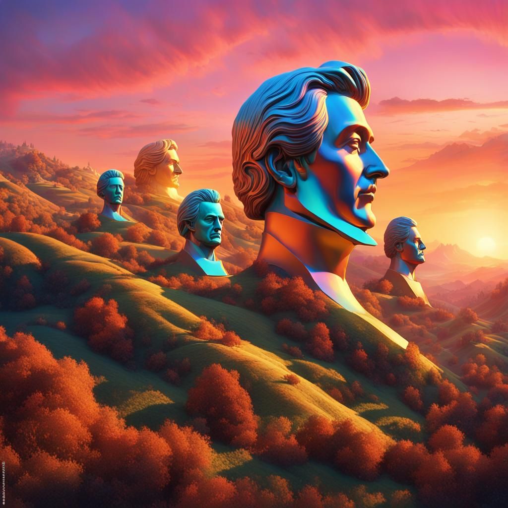 Sculpted Gods of Music Rise from Hollywood Hills