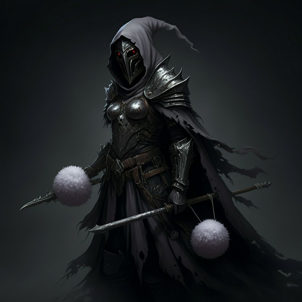 Unexpected Grimdark Meets Pom Poms: A Visual Contrast