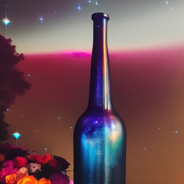 Surreal Wine Bottle Kinetic Optical Illusion