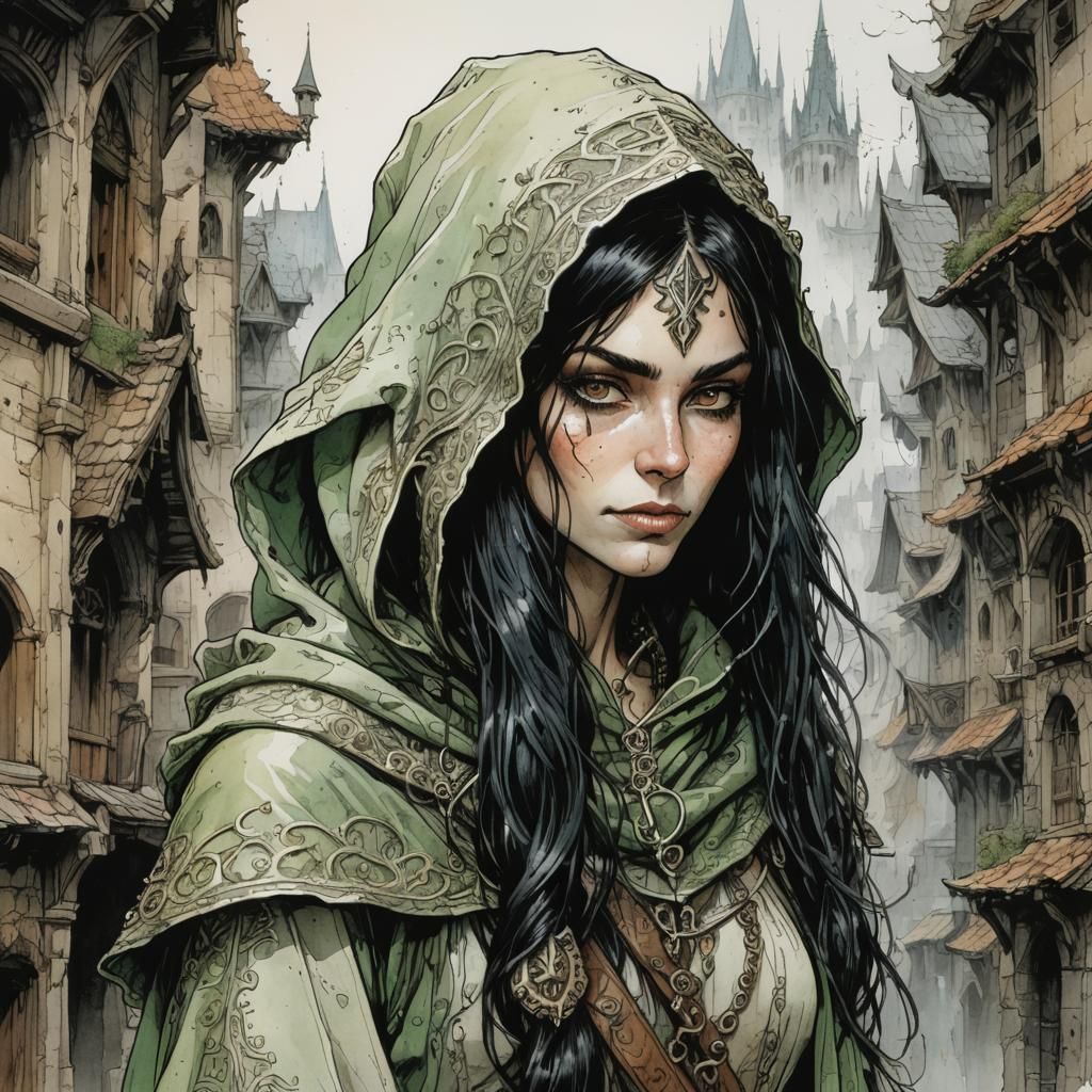 Elven Rogue Portrait in Ornate Detail