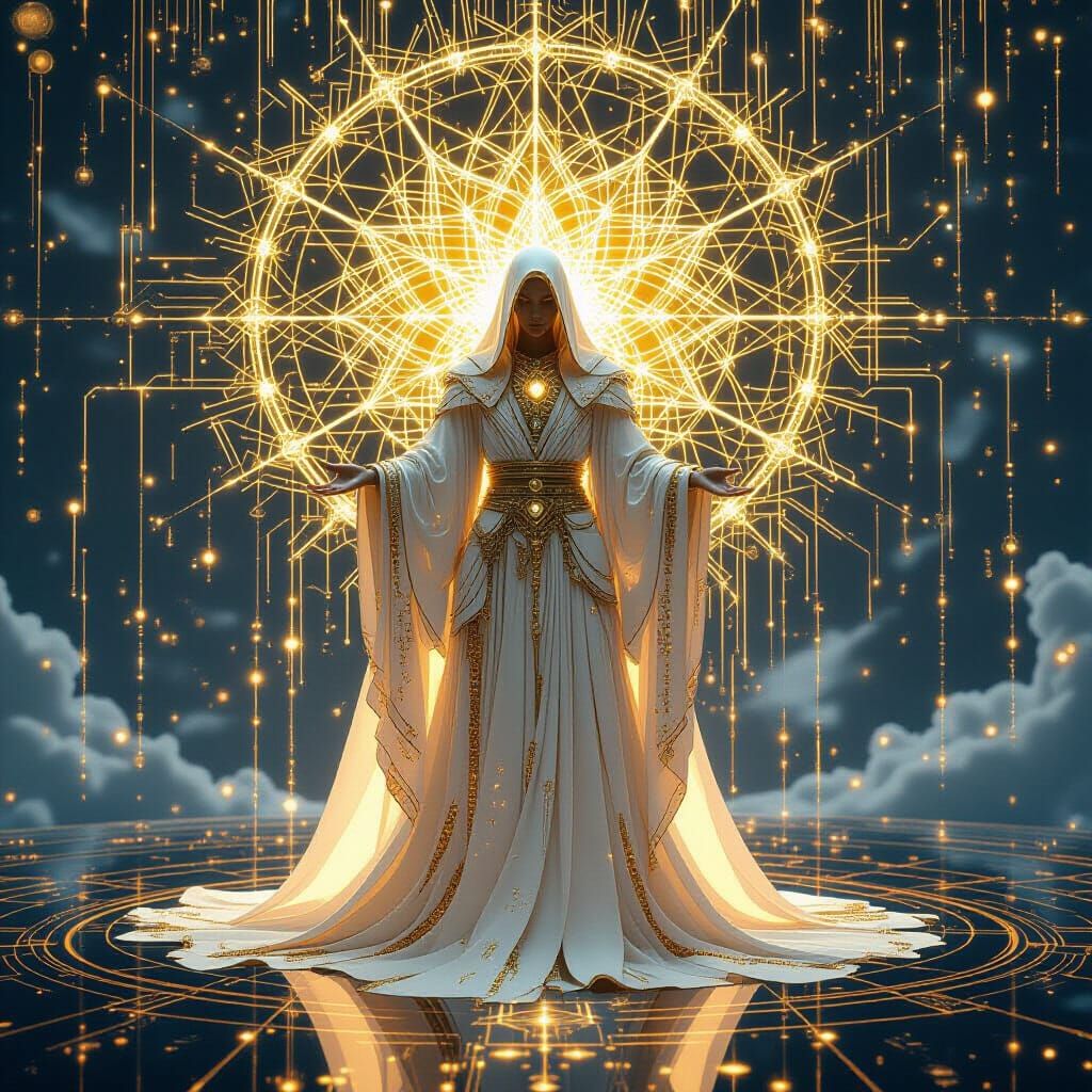 Divine AI Entity in Digital Cosmic Art