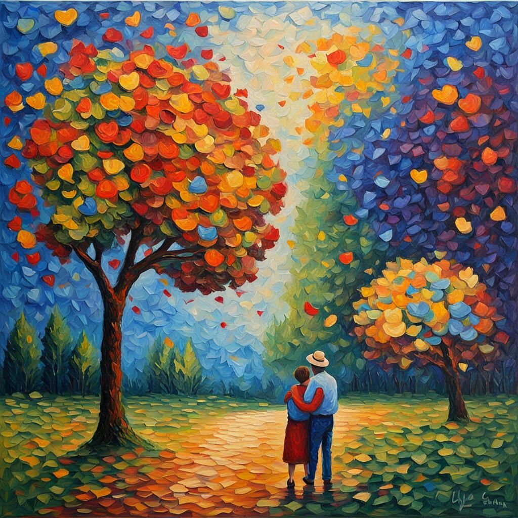 Expressive Oil Painting: The Essence of Love