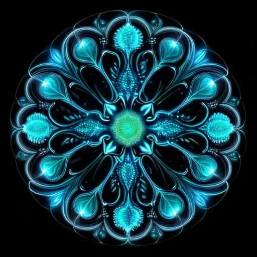 Bioluminescent Hybrid Archea Creature in Art Nouveau Style