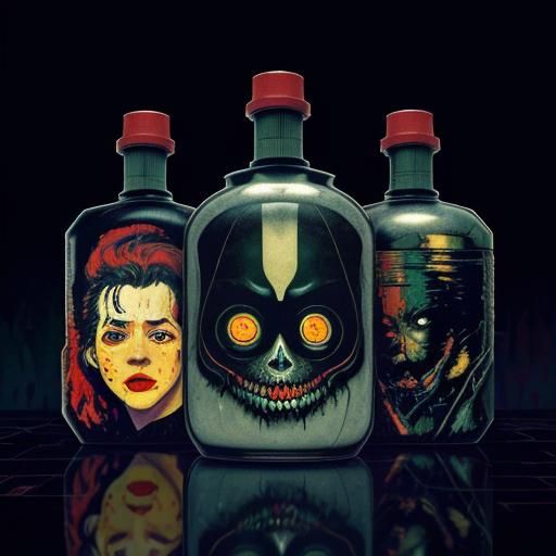 Demonic Close-up in Analog Horror VHS Glitch Style