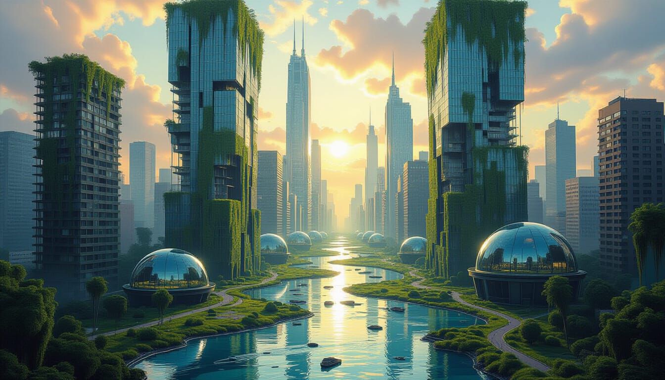 Surreal Future City Overgrown After Climate Change