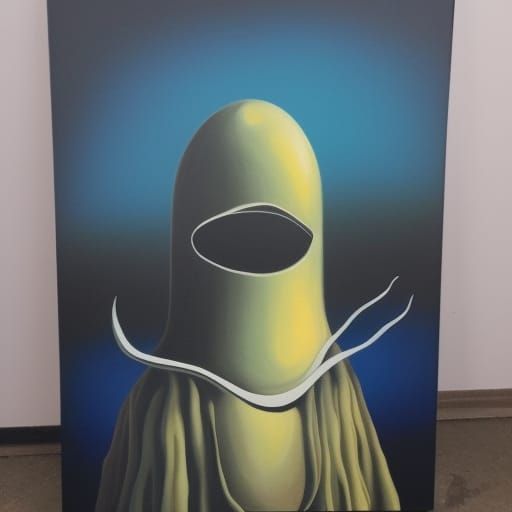 Hooded Alien Creature in Surrealist Style