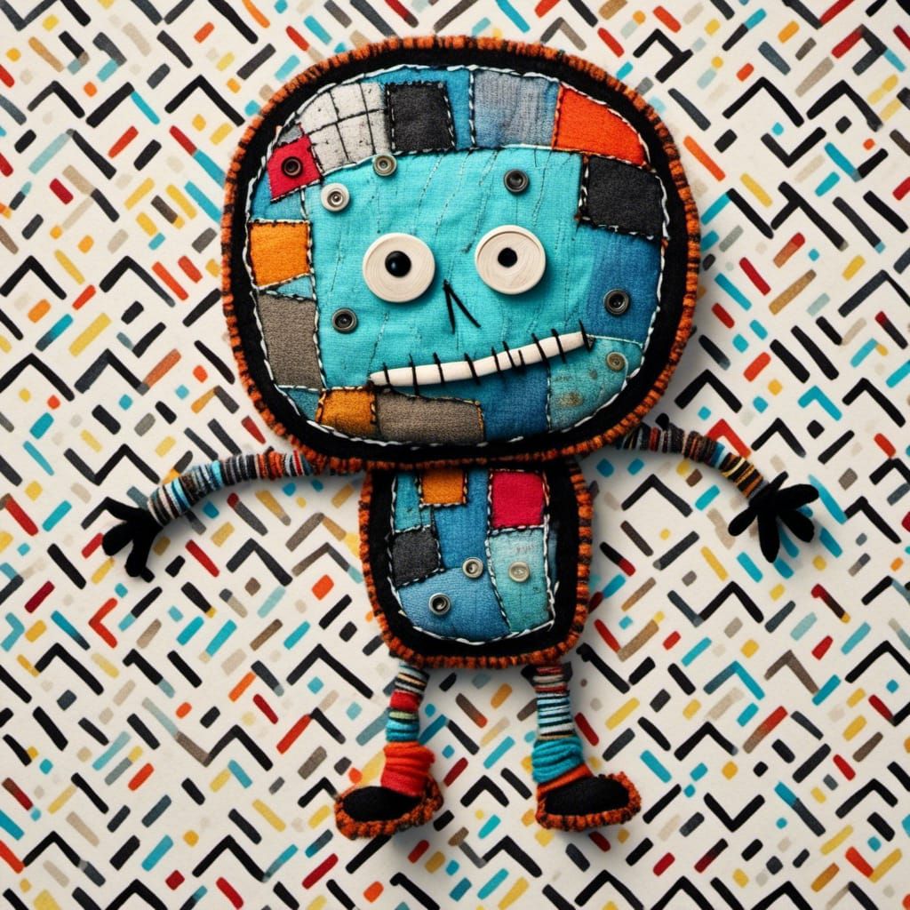 Animated Talking Stain with Stitches and Doodles