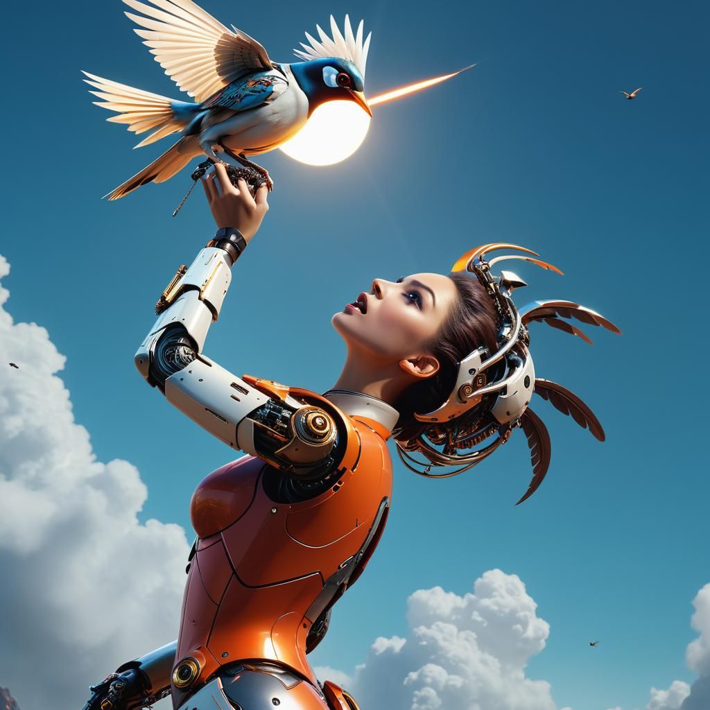 Cyborg Bird Delivers Message in Sci-Fi Scene