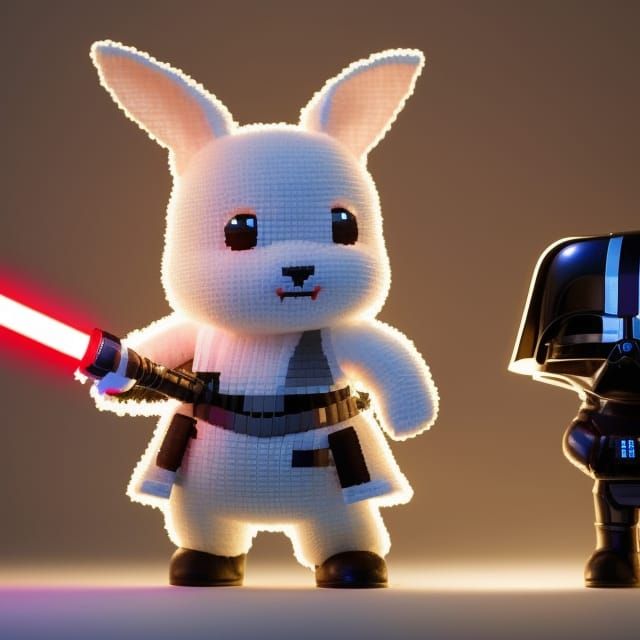 Cute Pixel Art Rabbit as Star Wars Rebel