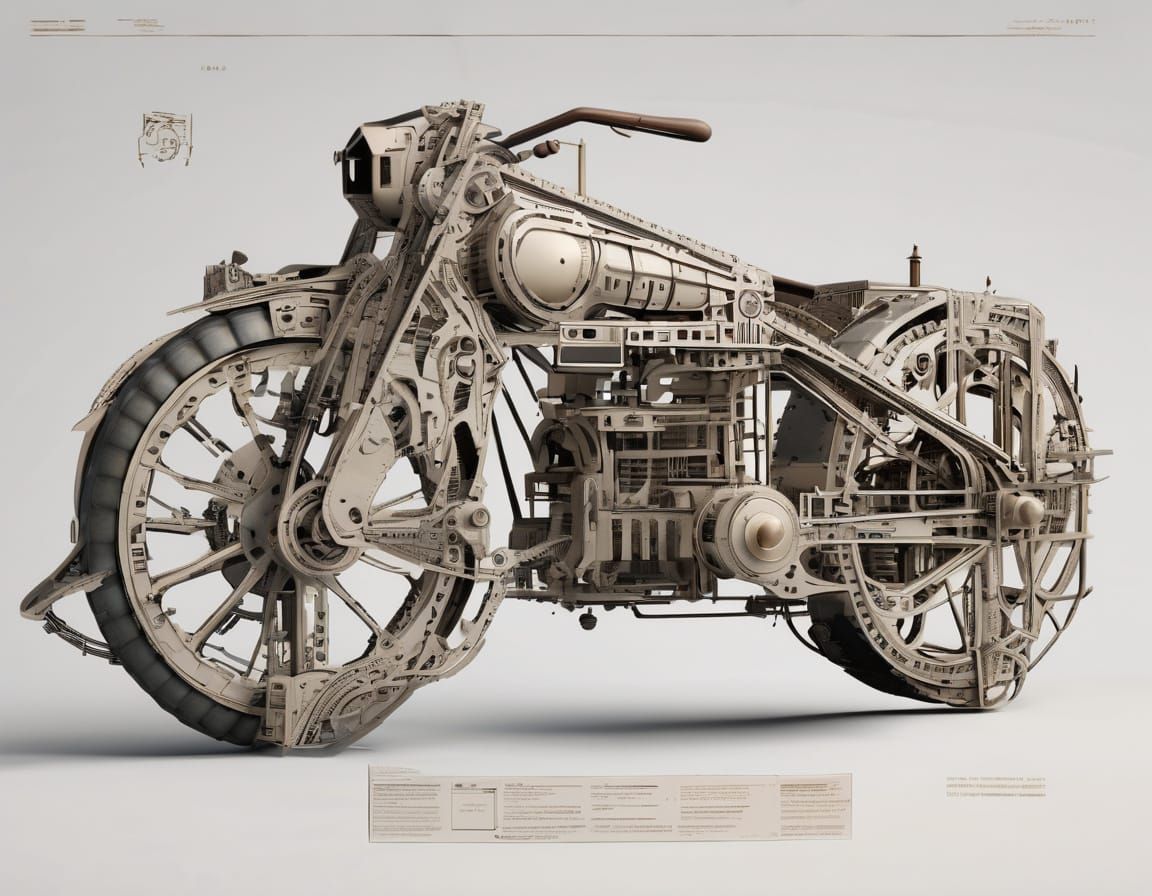 Timeless Engineer Operates Layered Machinery in Exploded Ass...