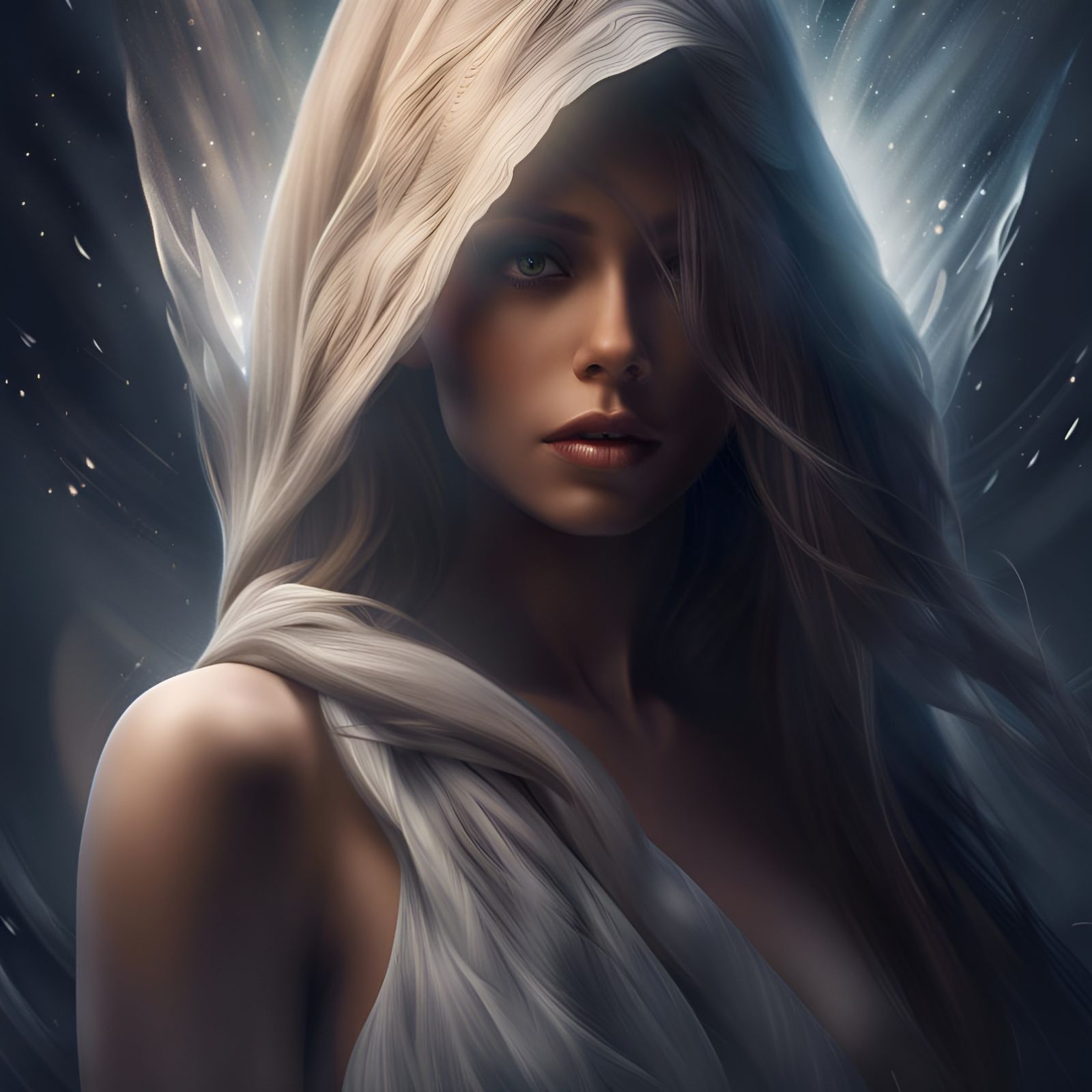 Glamorous Mummy in Fantasy Desert: Ultra Detailed Photograph...