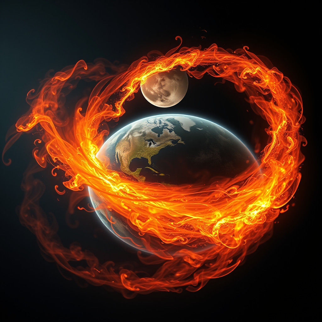 Earth Ablaze: Apocalyptic Satellite View