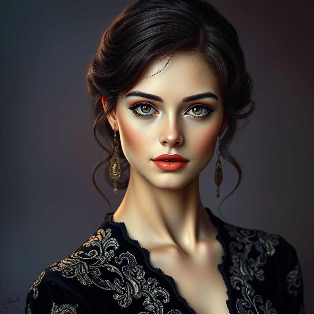 Ethereal Beauty in Cyberpunk Splendor