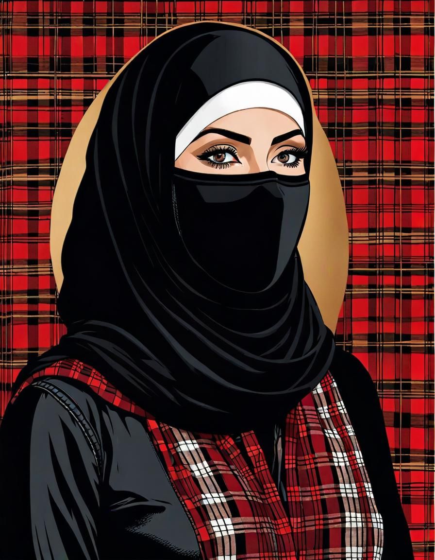 Middle Eastern Woman in Hijab: Pop Art Portrait