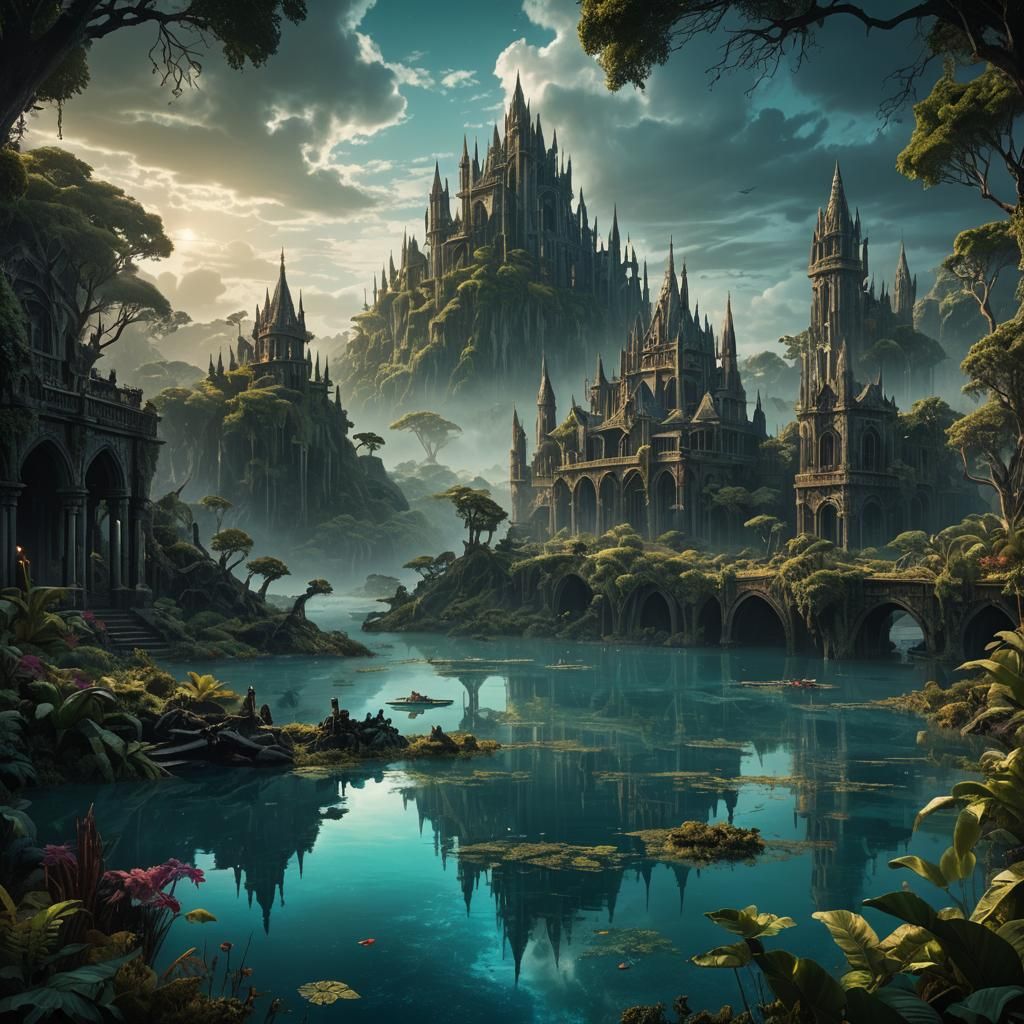 Gothic Lagoon: Epic Cinematic Digital Matte Painting