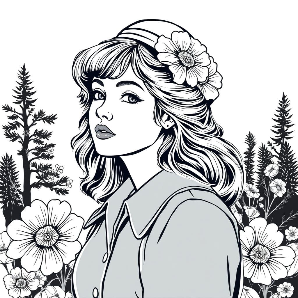 design of vintage Girl