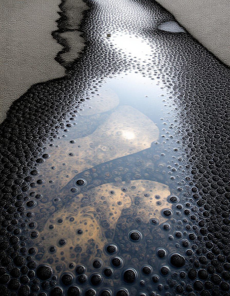 Abstract Schematic of Rough Puddle Water