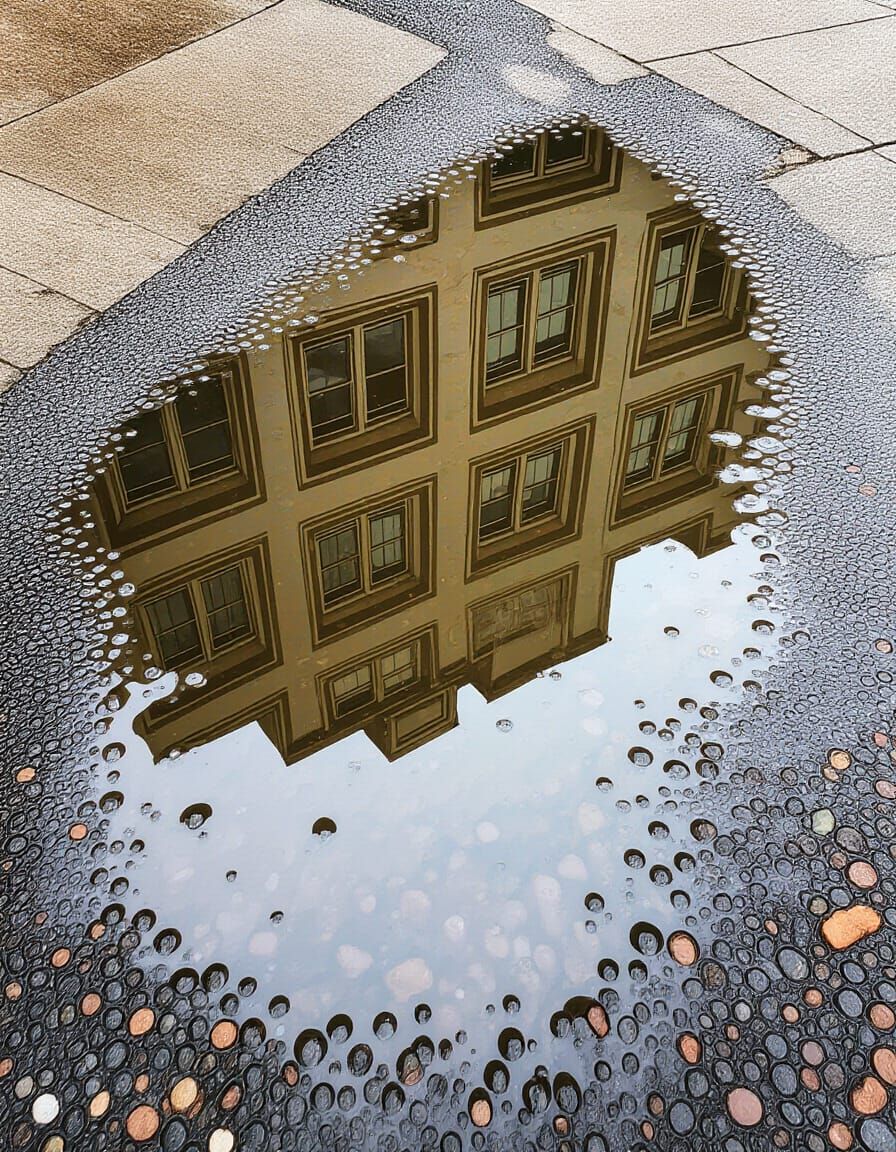 Abstract Schematic of Rough Puddle Water