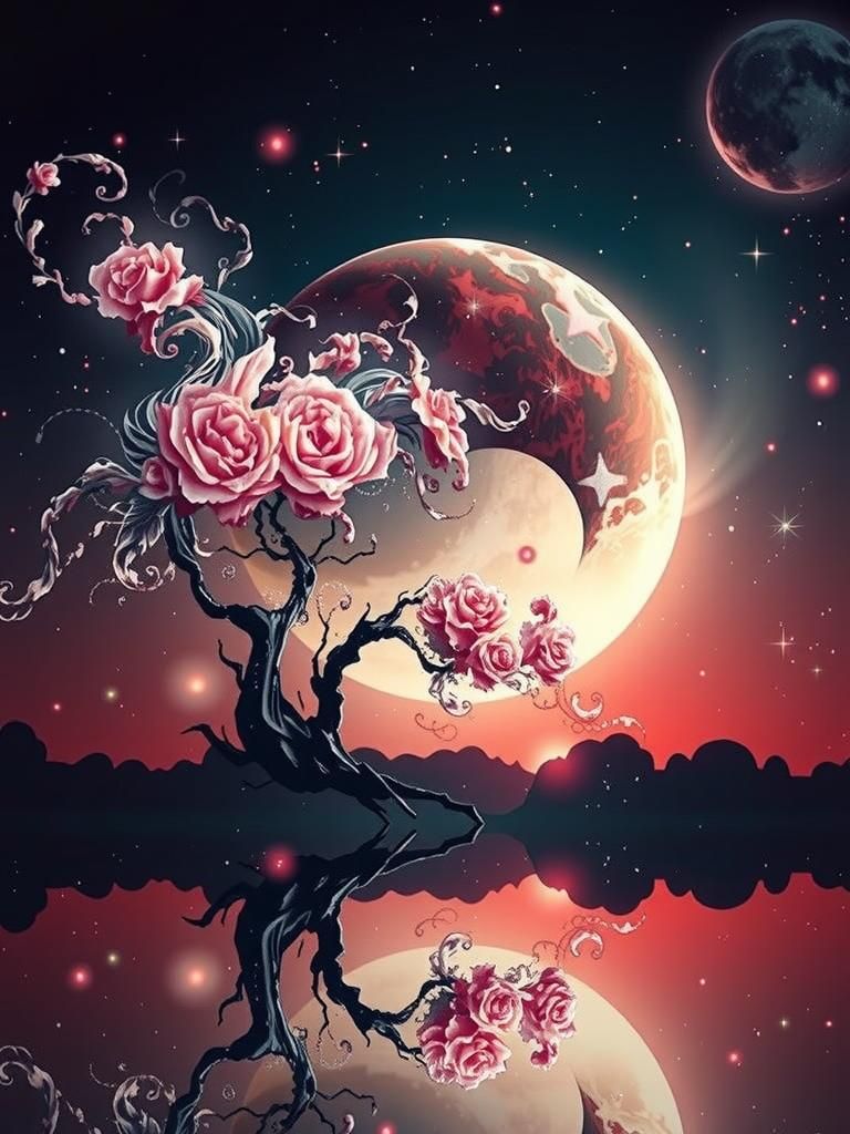 Majestic Ink Calligraphy on Black Background