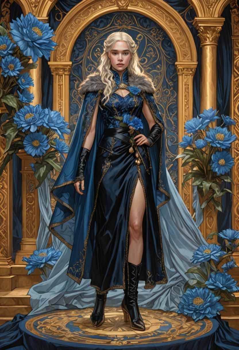 Fleur Delacour as Daenerys in Opulent Throne Room