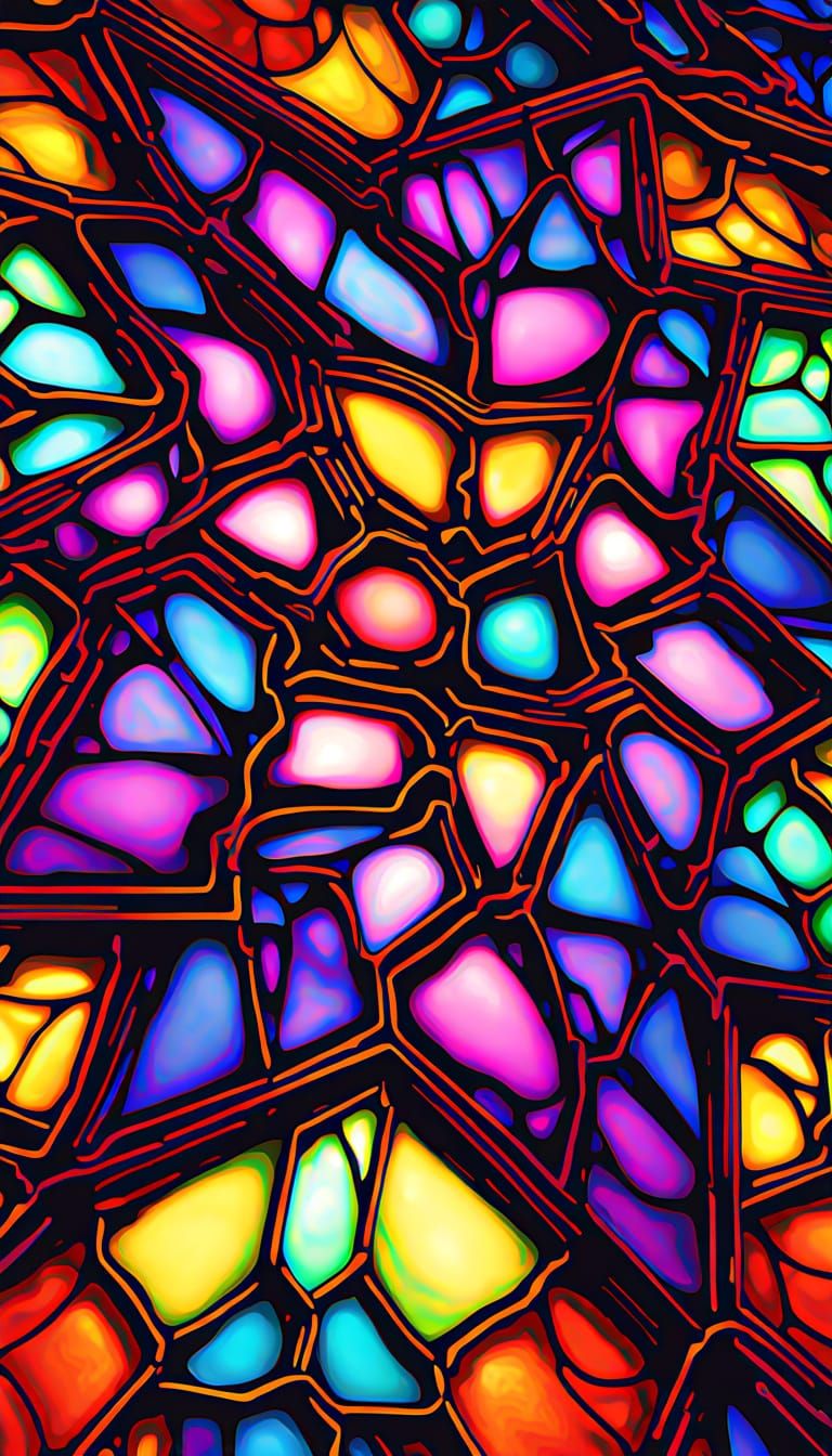 Fractal Holographic Sphere in Iridescent Stained Glass