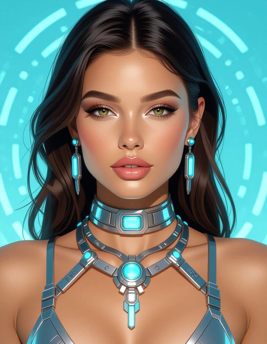 Hyperrealistic full body  portrait of a beautiful woman wear...