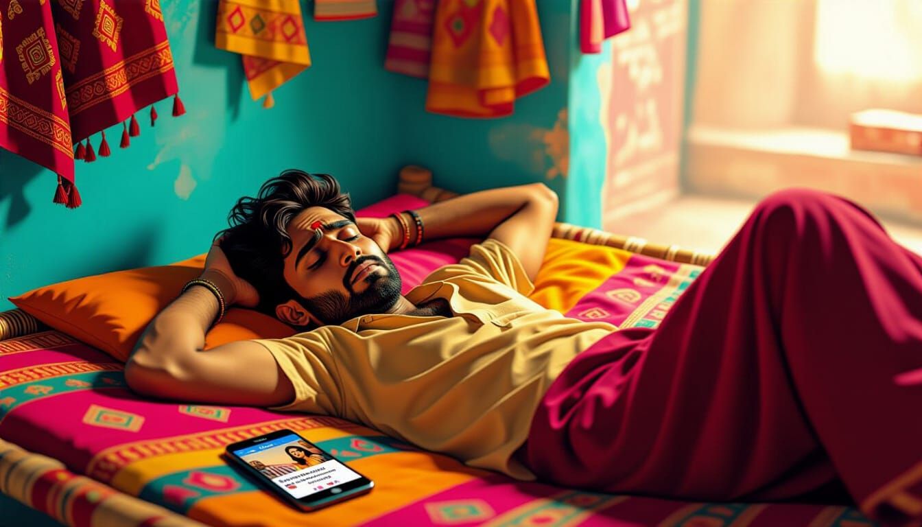 Dejected Man in Cluttered Room: Realistic Digital Art