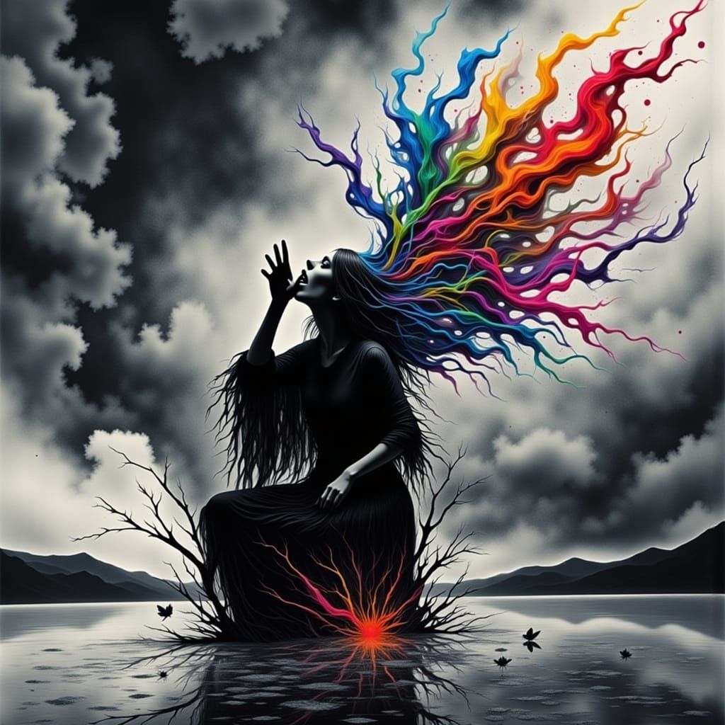 <lora:Graphite Rose 1:1.0> <lora:Not So Random 2:1.0> <lora:Flux Photogram:1.0> The silence of grey concrete makes me sc...