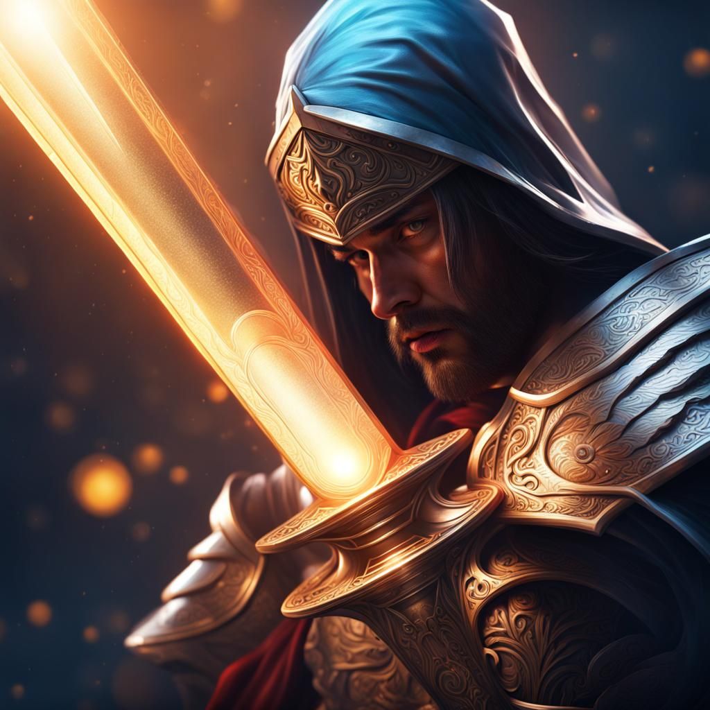 Hyperrealistic Sword of Light Concept Art