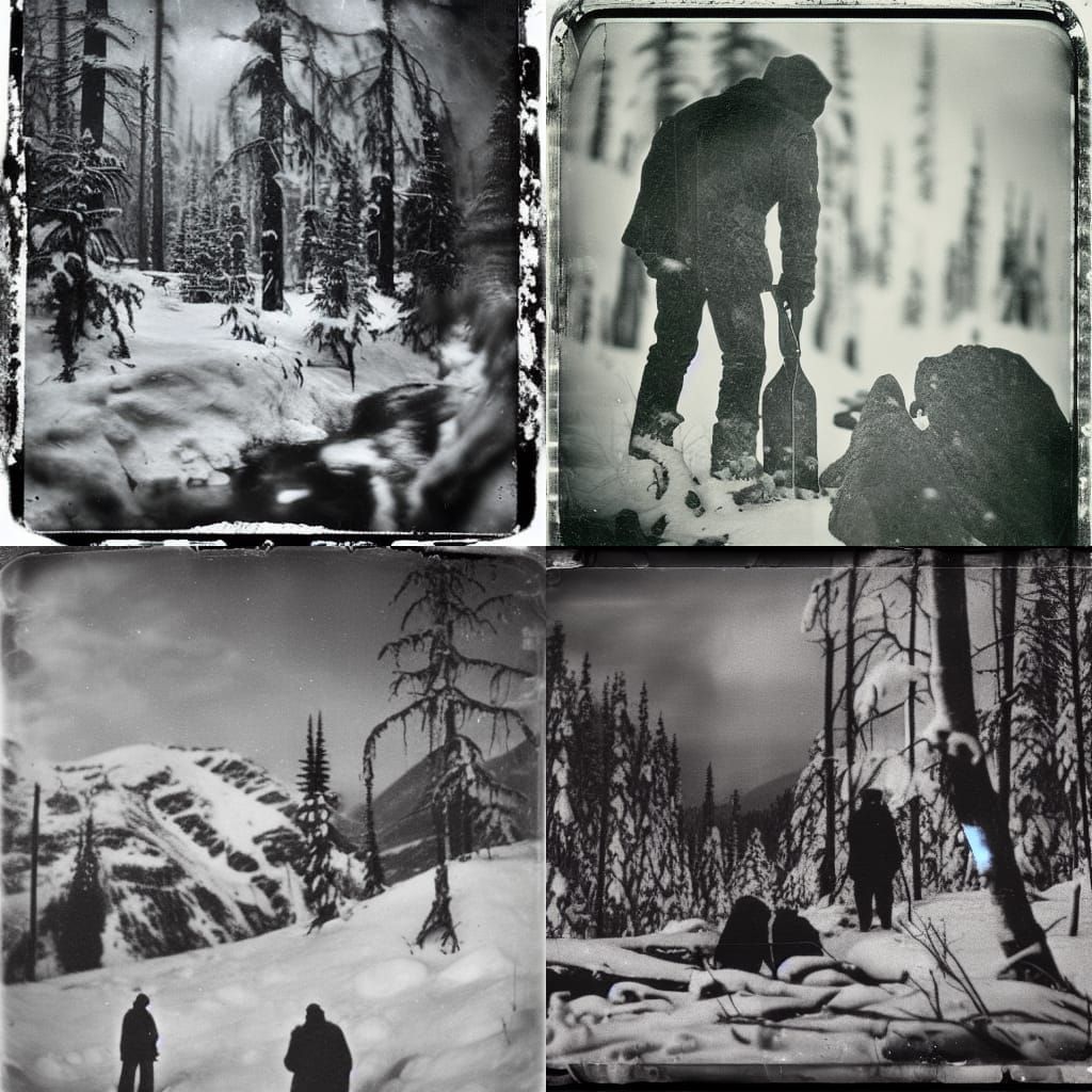 Dyatlov Pass Incident in Melancholic Black and White