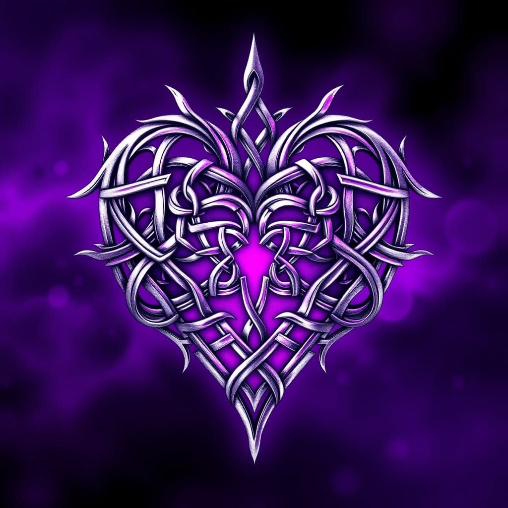 a mesmerizing, centrally symmetrical heart Celtic fractal ta...