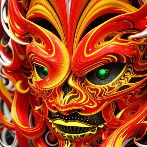 Surreal and Glamorous Psychedelic Scene in 3D