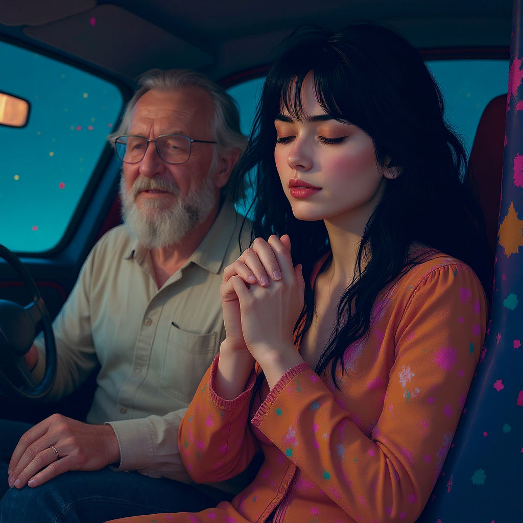 Bohemian Woman in Prayer: Graffiti Street Art