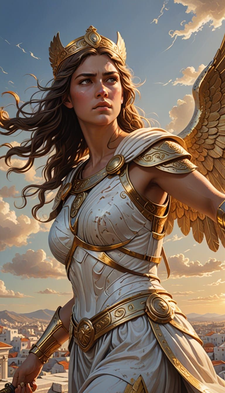 Goddess of Wisdom in Golden Light
