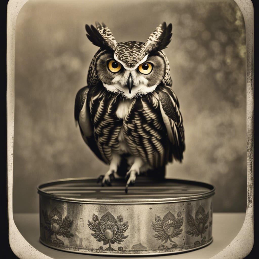 Owl's Magnificent Flight: Anthotype Photography