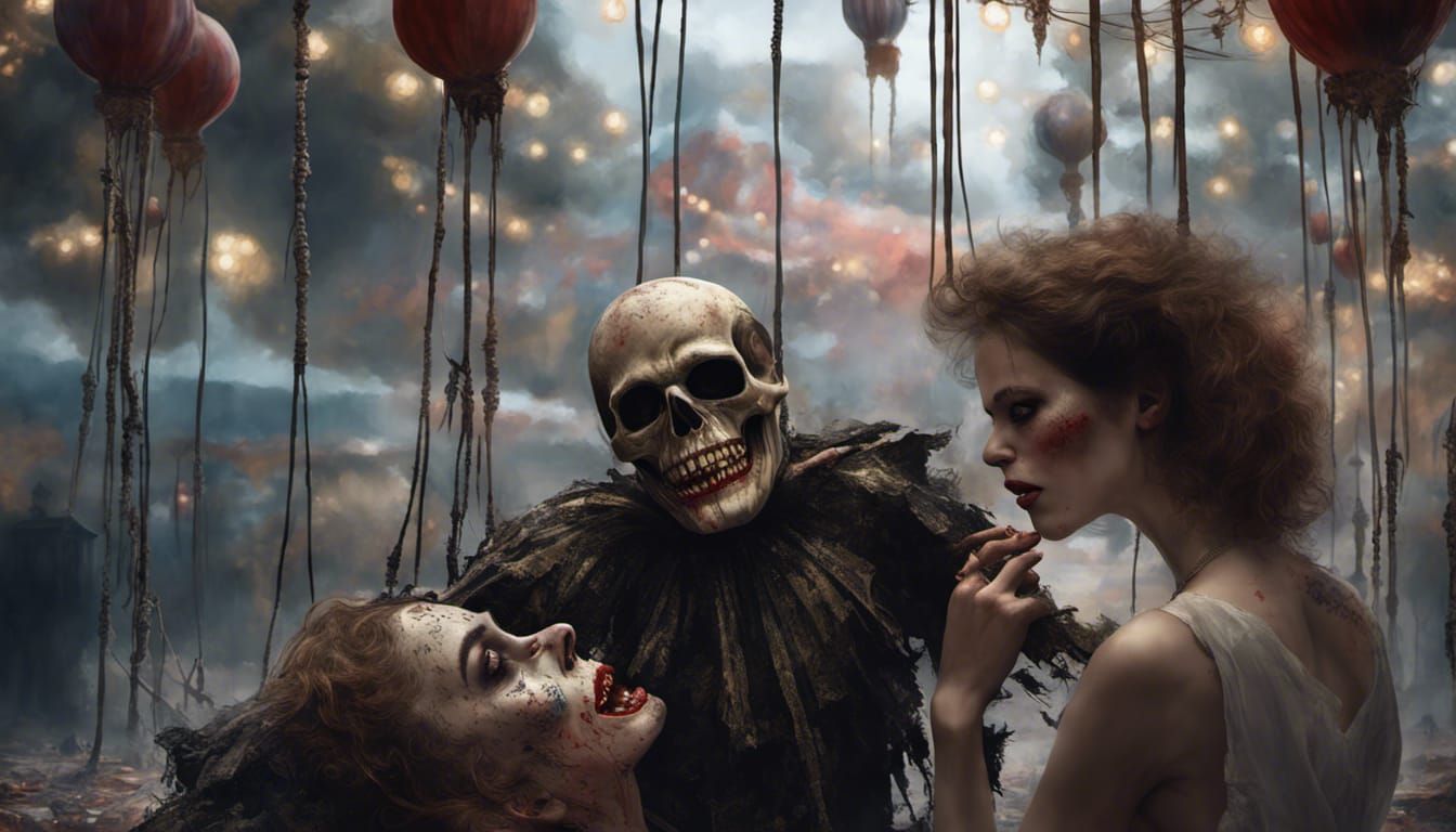 Haunted Carnival: Sinister Horror in Hyperrealism