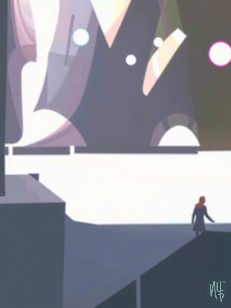 Abstract Expressionist Water Column in Pastel Colors