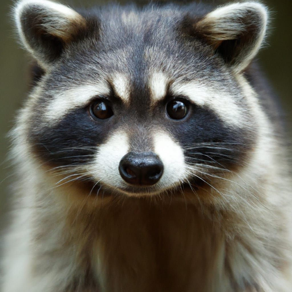 Raccoon Portrait in Forest: Professional Wildlife Photograph...