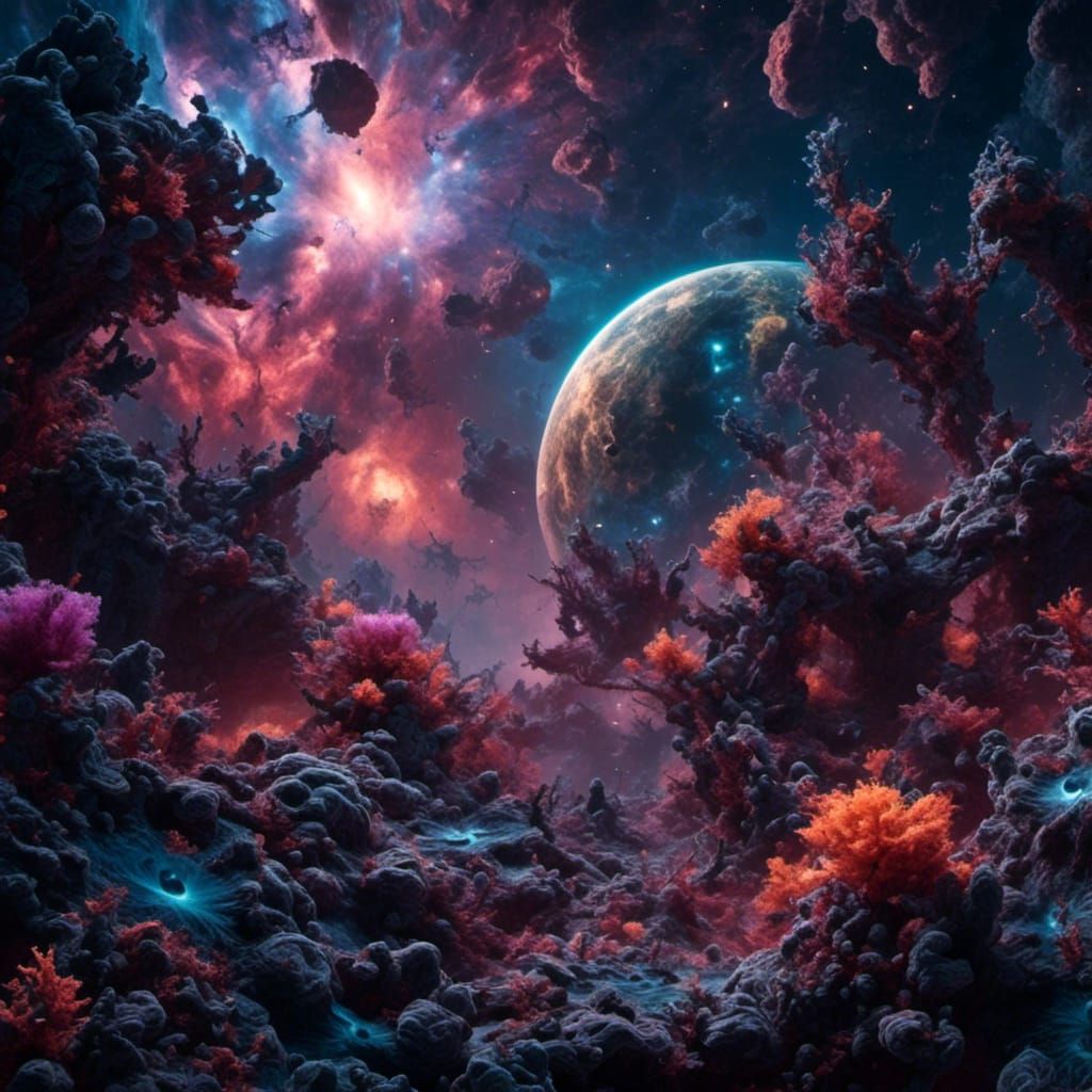 Minimalist Space Galaxy Digital Concept Art