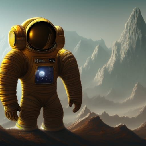 Fantastical Tiny Astronaut in Deep Color