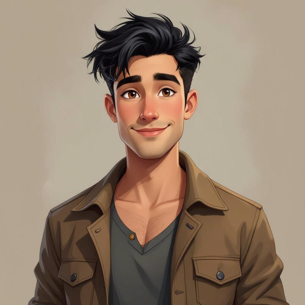 Stylized Portrait of a Handsome Young Man