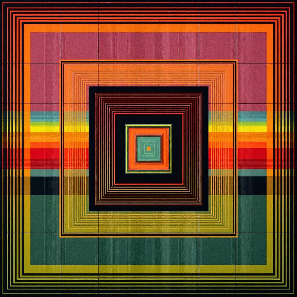 Surreal Geometric Illusion with Dynamic Grid