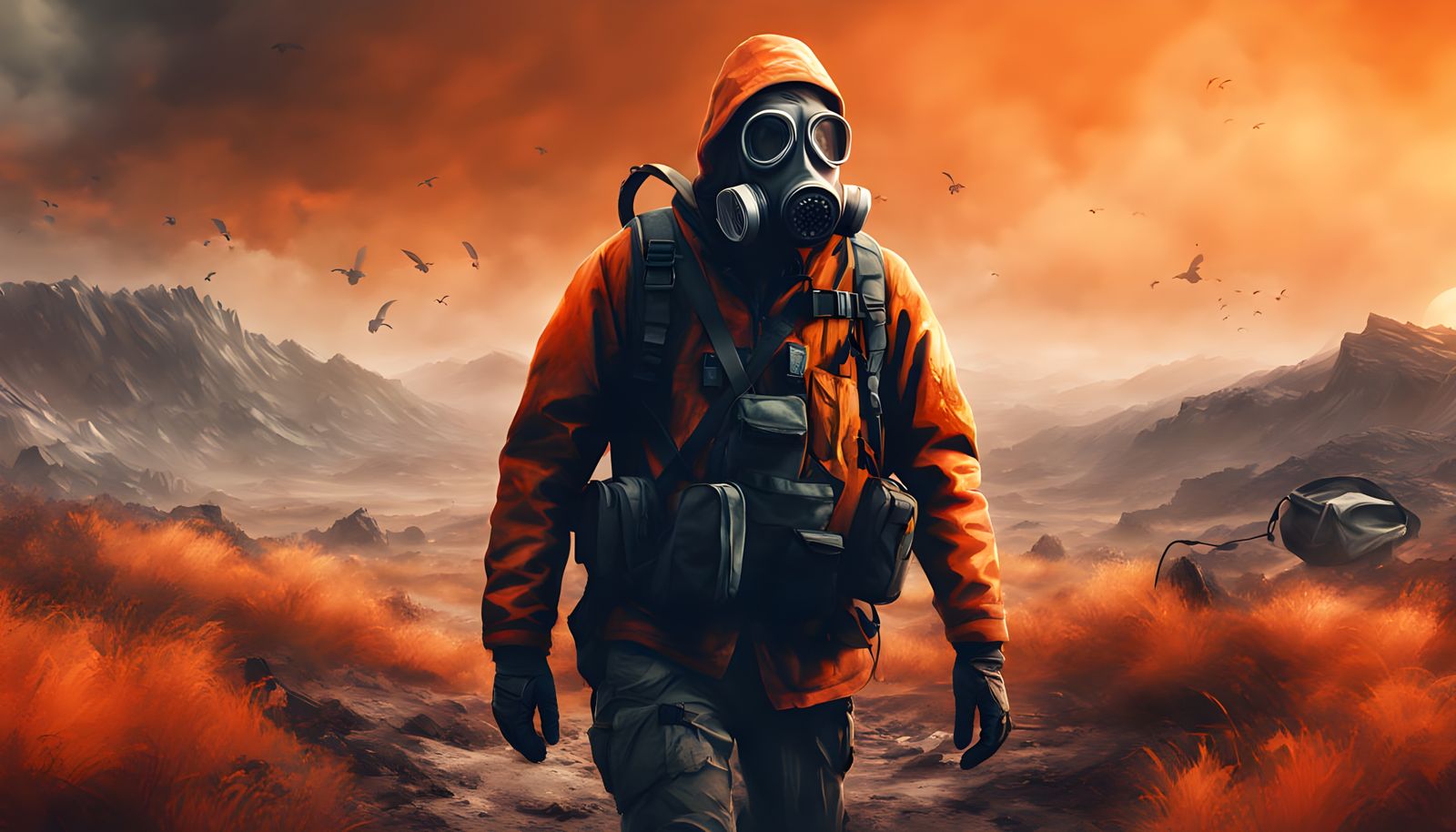 A Futuristic Post-Apocalyptic Landscape in Vibrant Hues