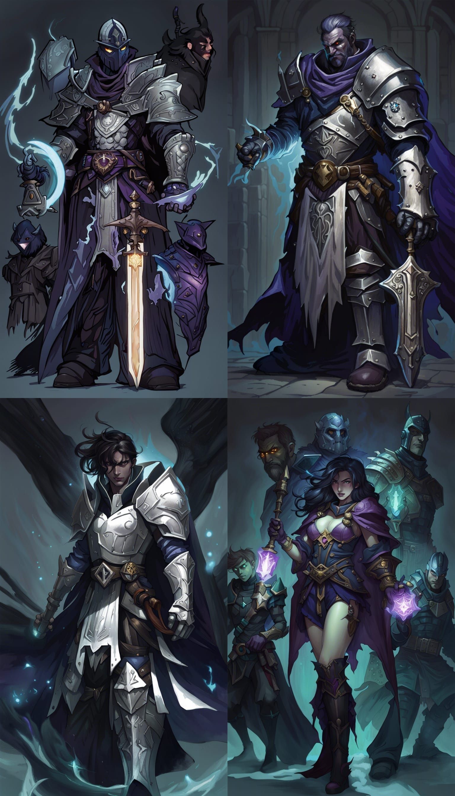 Radiant Paladin and Dark Knight D&D Scene