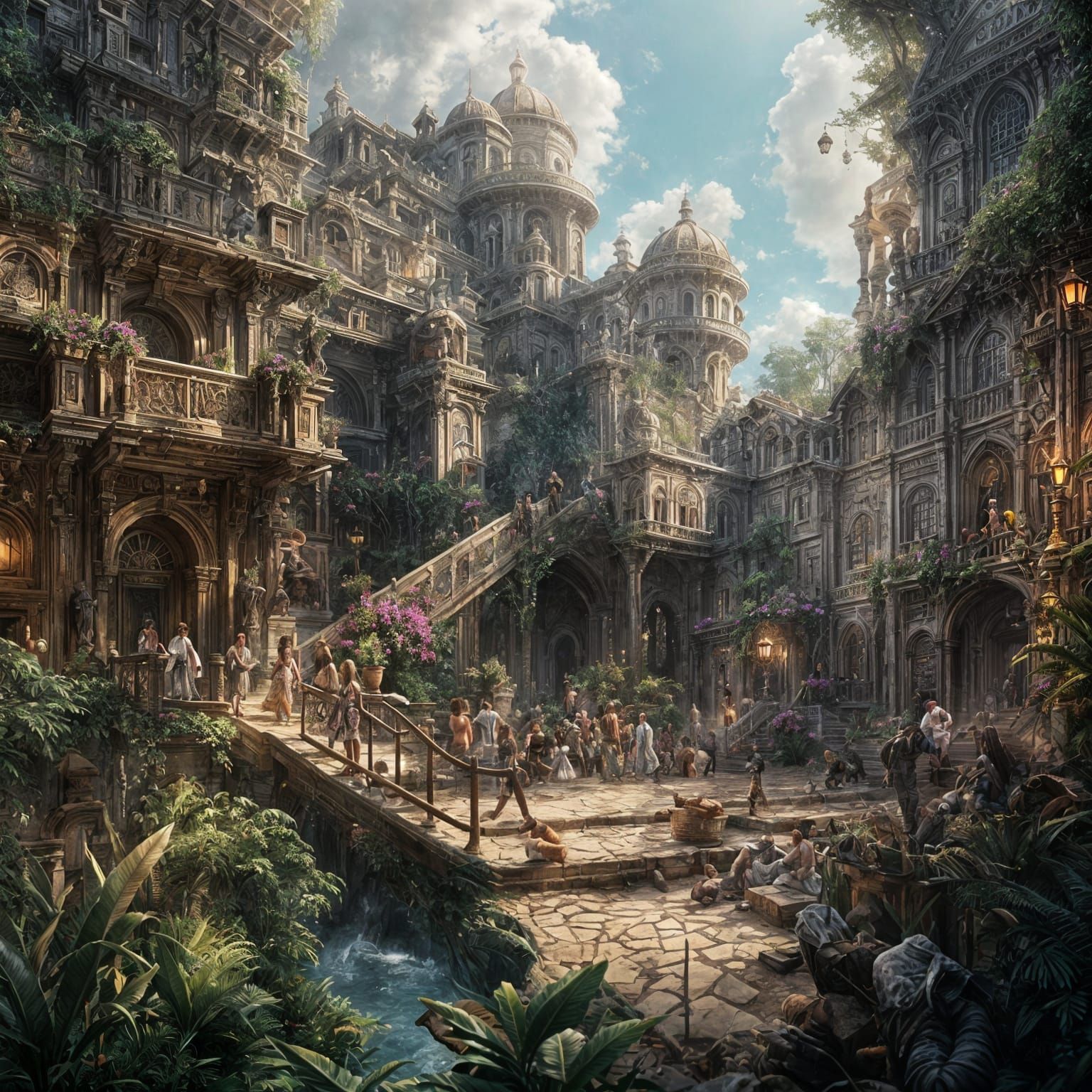 Epic Cinematic Digital Artwork: Dramatic Maximalist Scene
