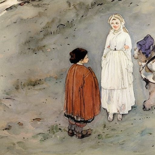 Eeyore's Daughter's Resurrection in Watercolor Style