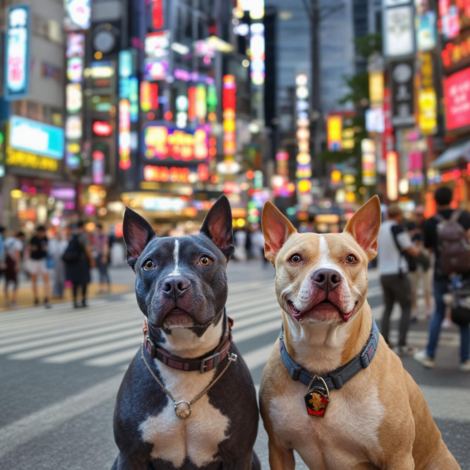 American Terriers Explore Tokyo's Neon Streets