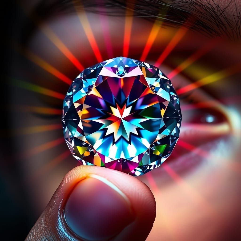 Diamond Eye: Macro Photography with Rainbow Refraction