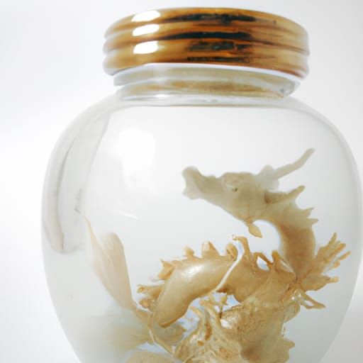 Chinese Dragon Curled in Glass Jar